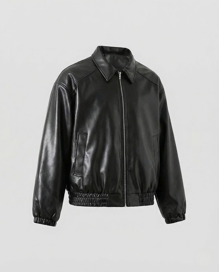 Dam oversize Utility jacka konstläder