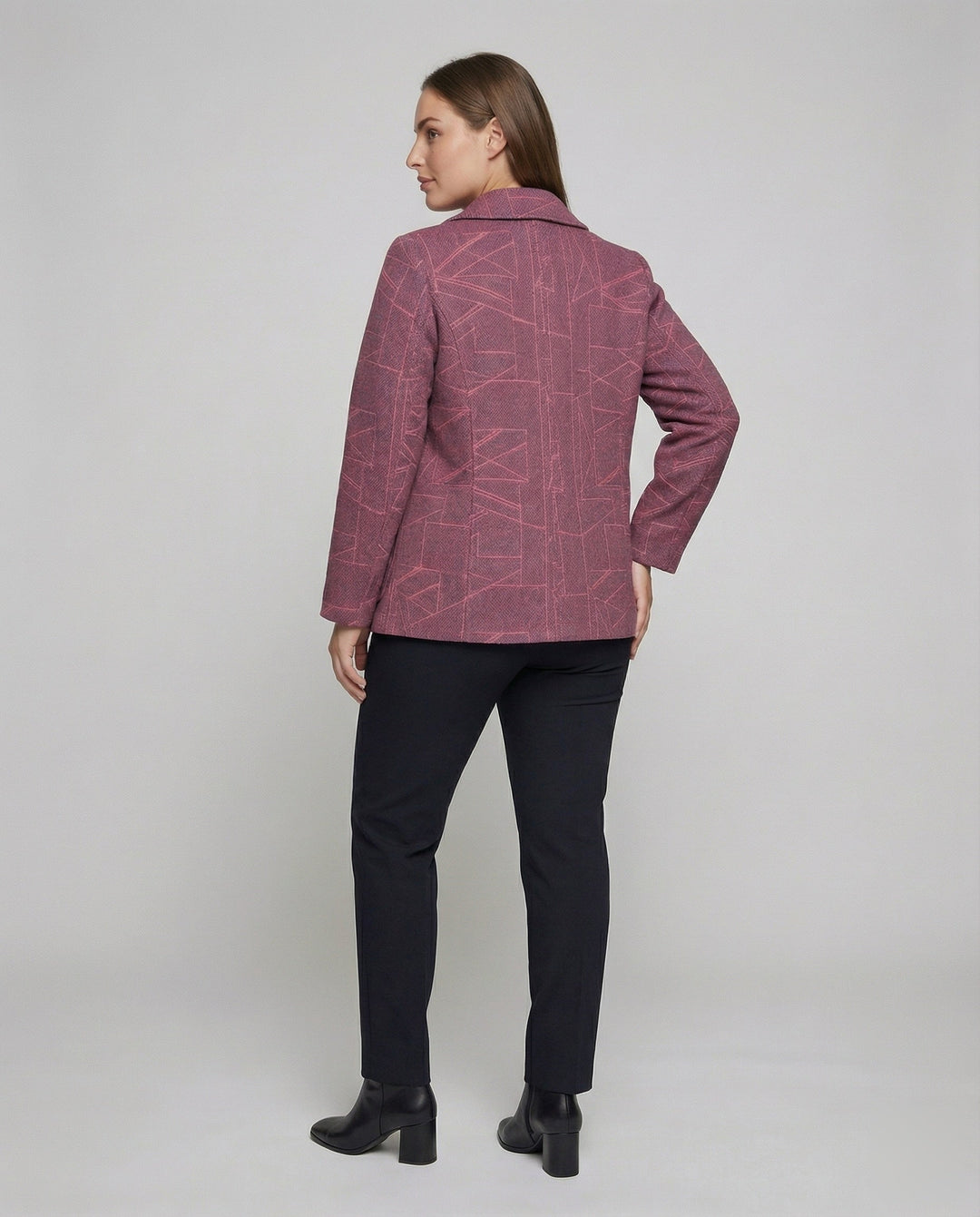 Dam elegant Geometric ullblandning jacka