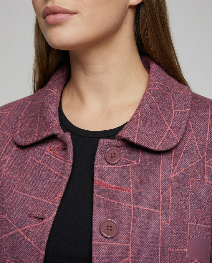 Dam elegant Geometric ullblandning jacka