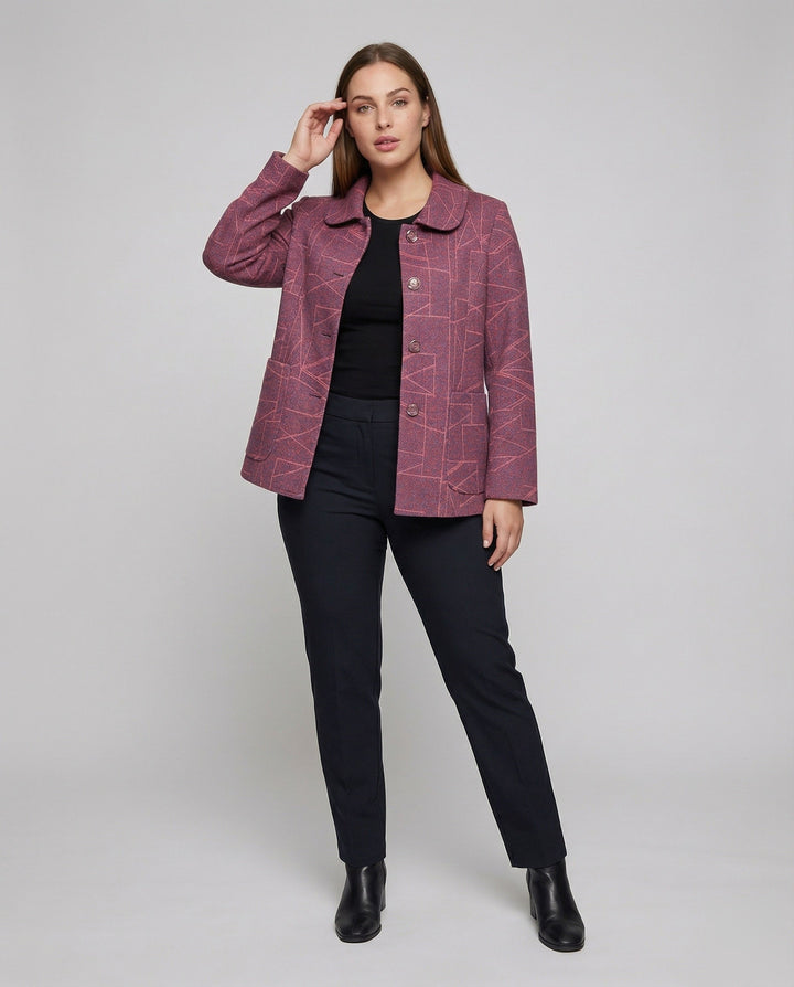 Dam elegant Geometric ullblandning jacka