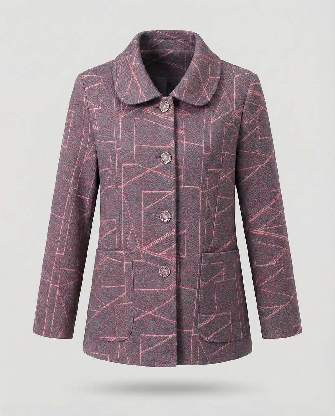 Dam elegant Geometric ullblandning jacka