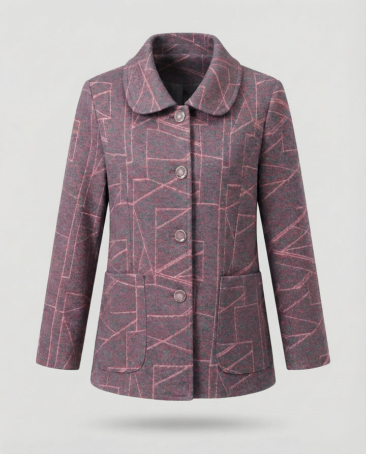 Dam elegant Geometric ullblandning jacka