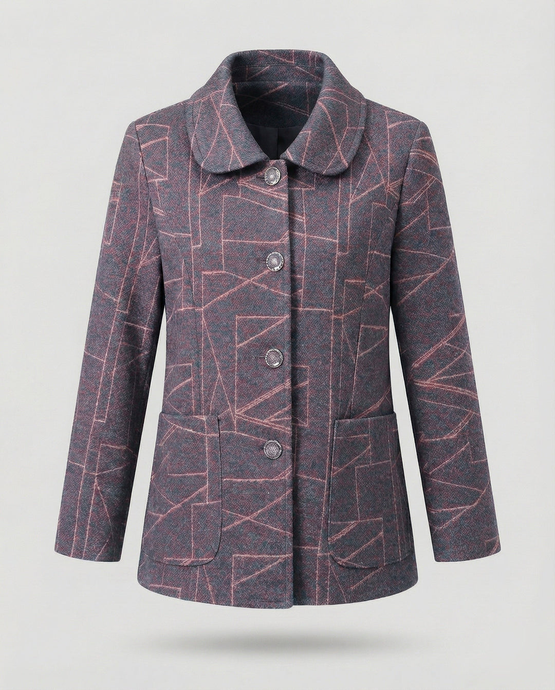Dam elegant Geometric ullblandning jacka