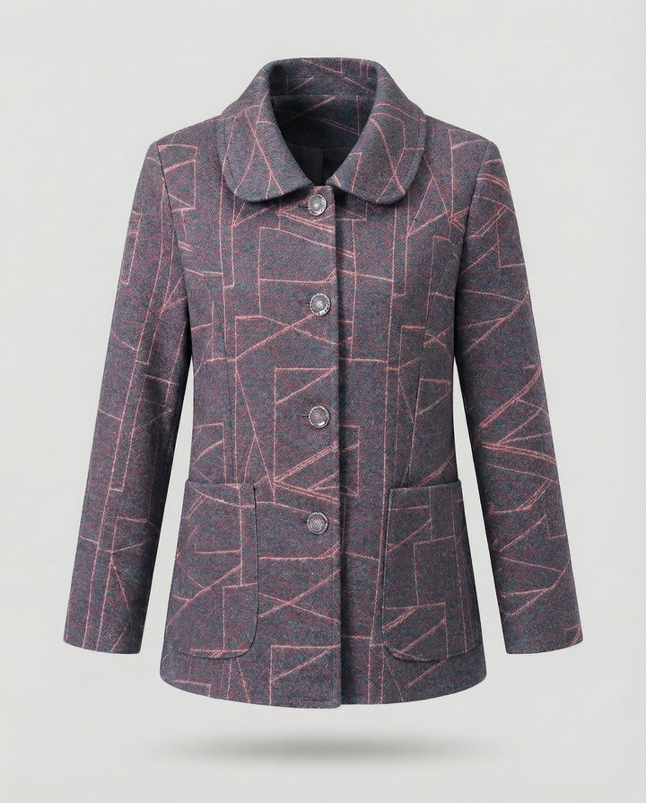 Dam elegant Geometric ullblandning jacka