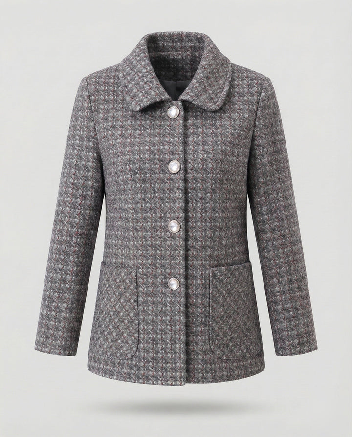 Dam elegant Geometric ullblandning jacka