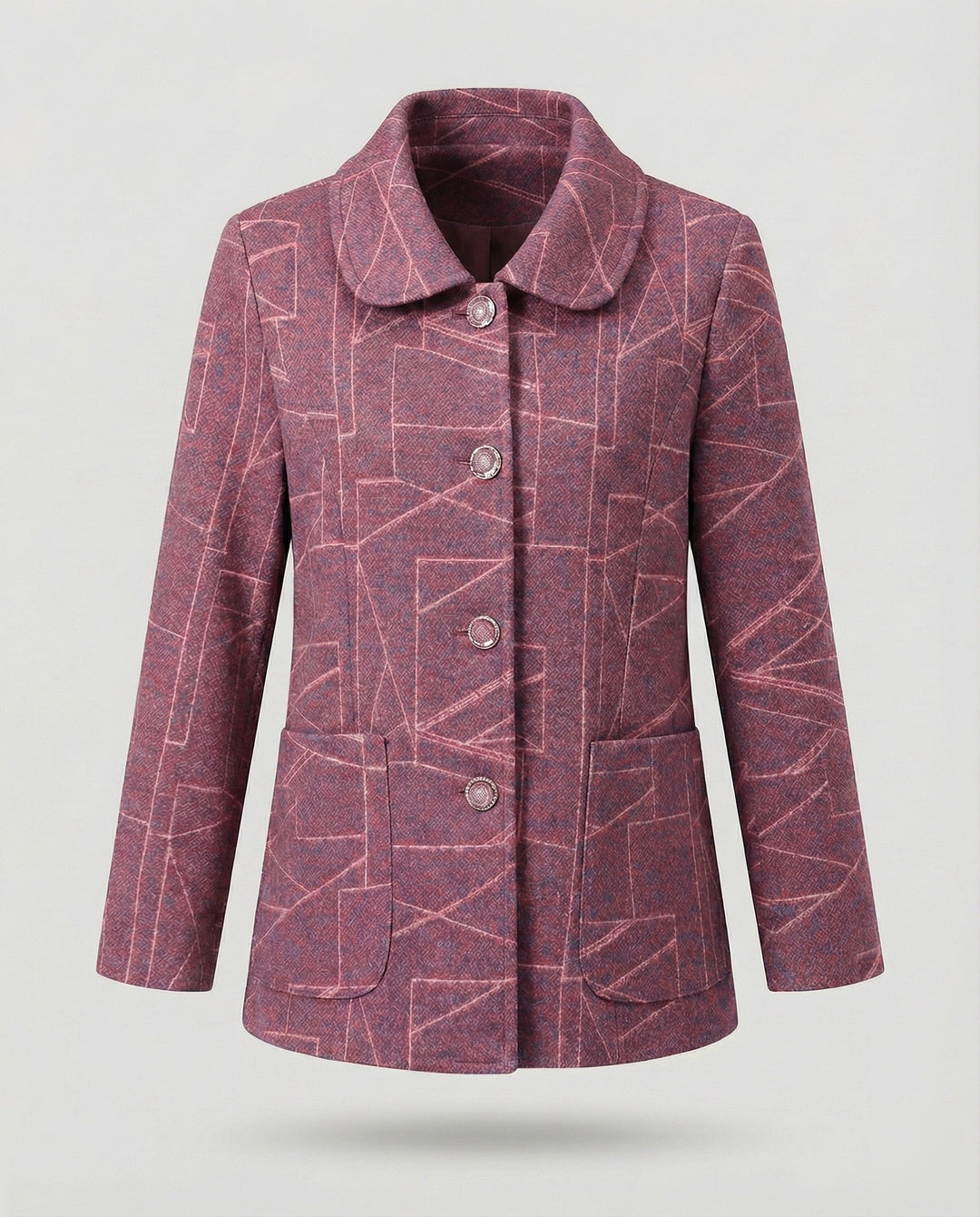 Dam elegant Geometric ullblandning jacka