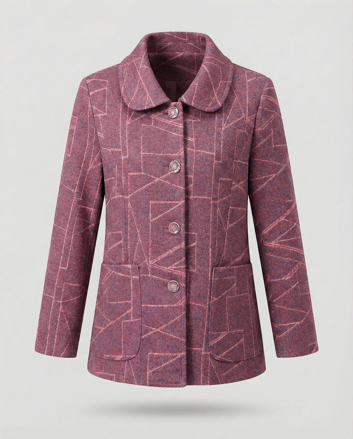 Dam elegant Geometric ullblandning jacka