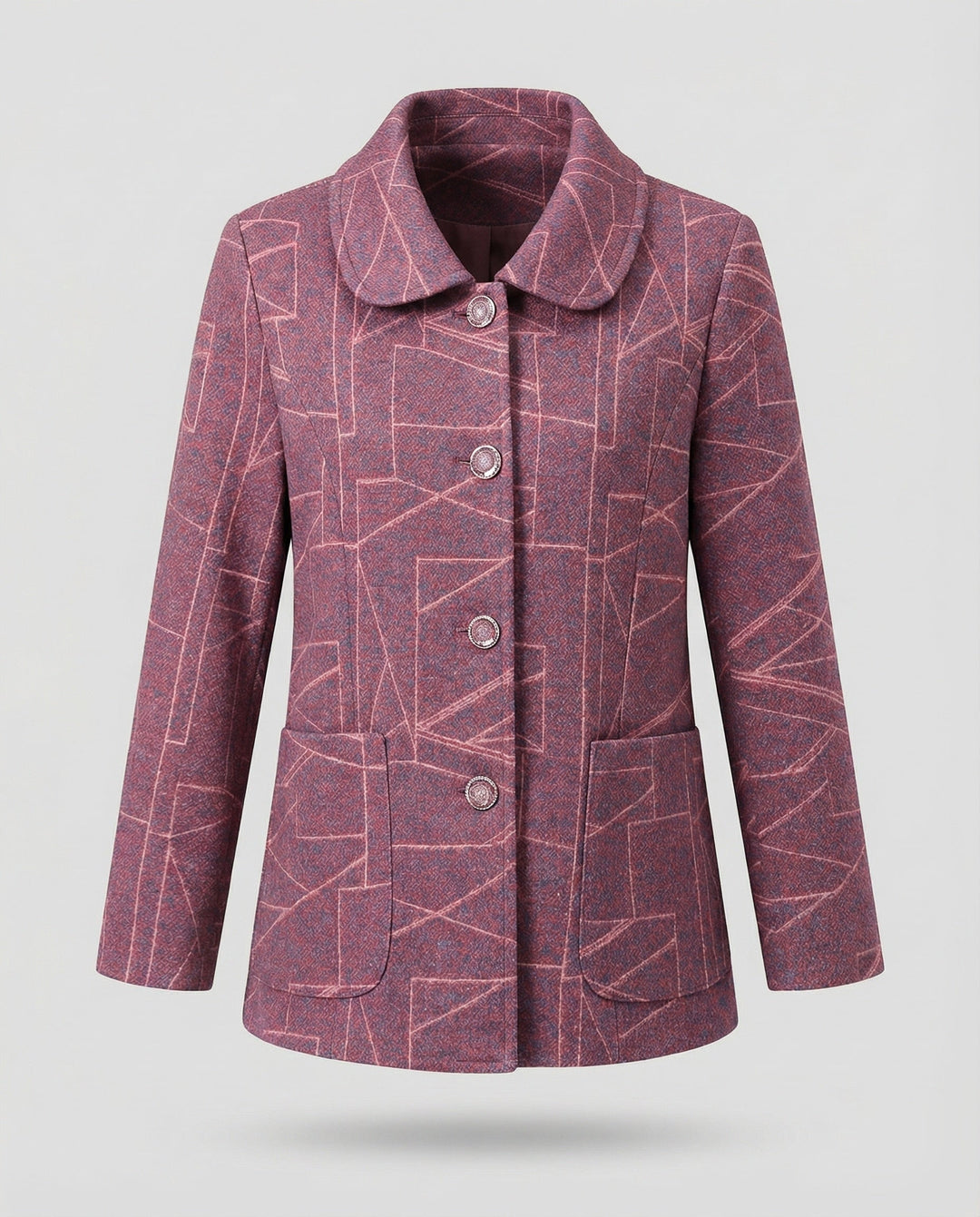 Dam elegant Geometric ullblandning jacka