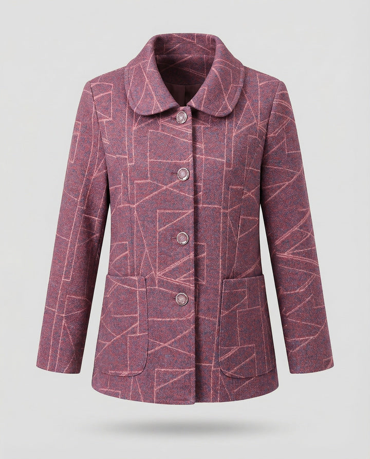 Dam elegant Geometric ullblandning jacka