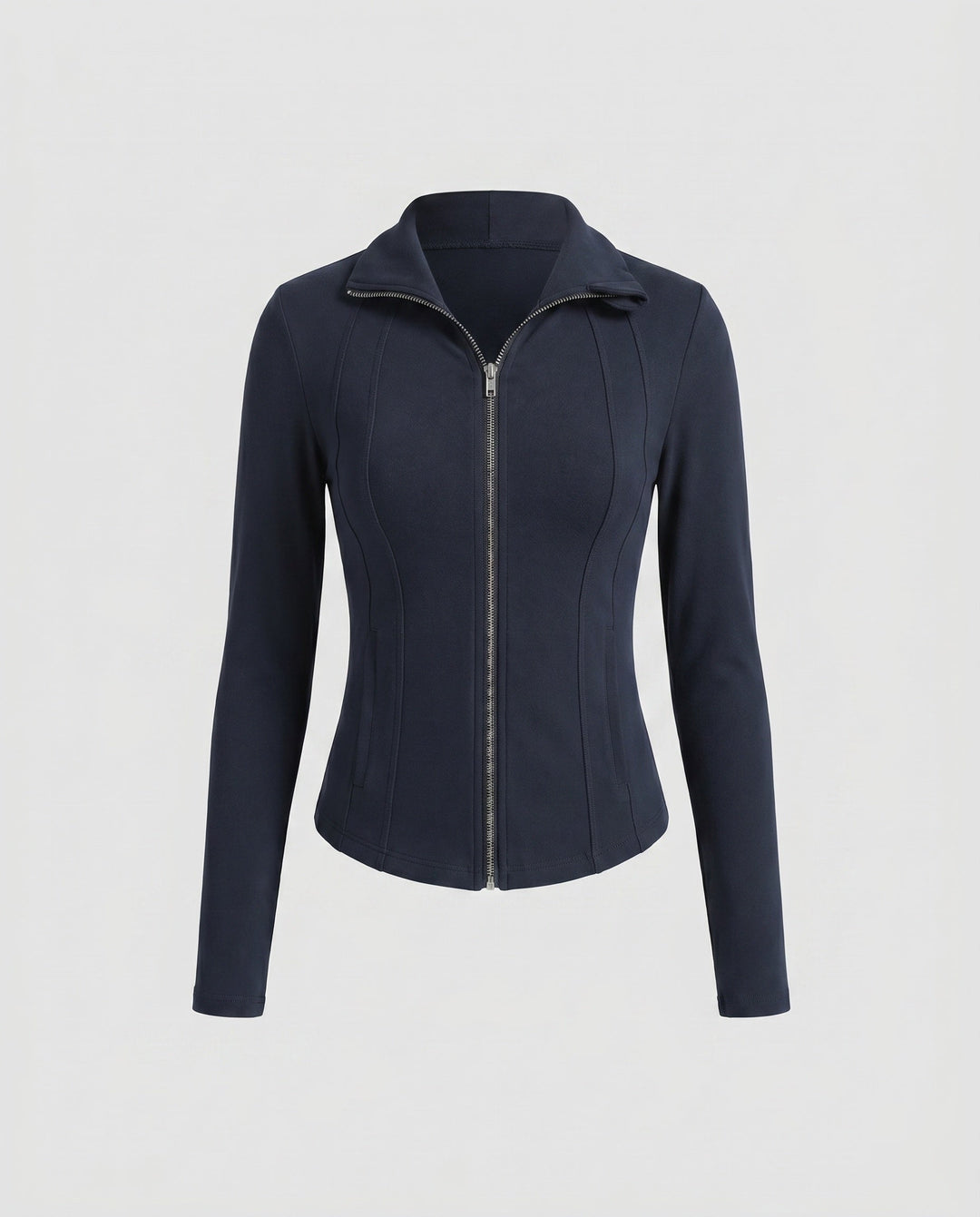 Dam sporty jacka med innovative dragkedja och figure-hugging passform