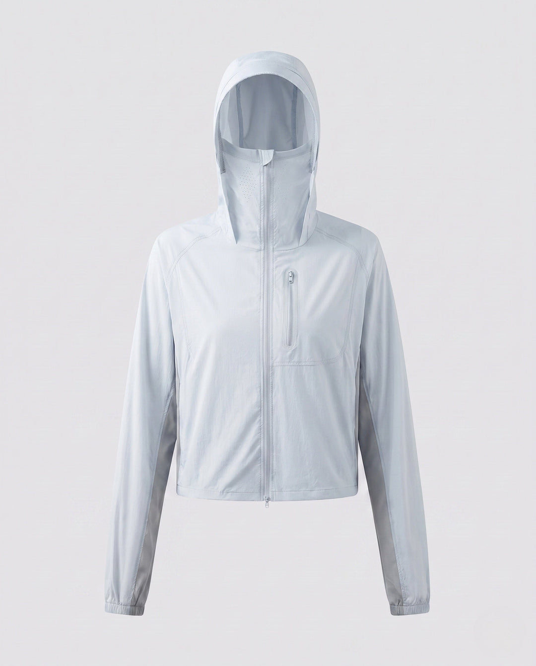 Dam lätt funktionsjacka med stowable huva design