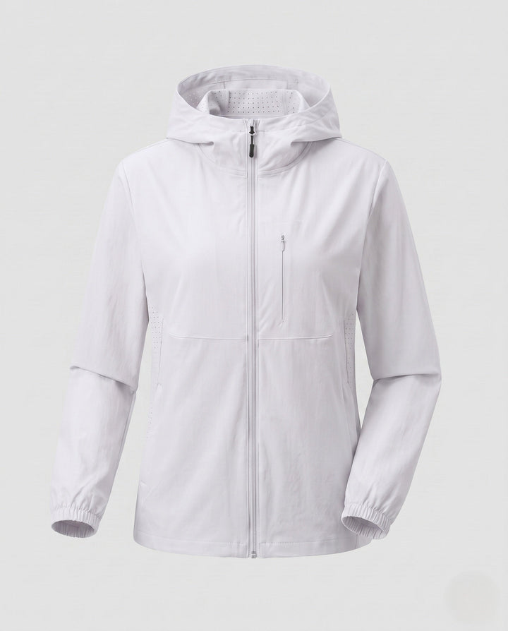 Dam lätt outdoorjacka med praktisk huva design