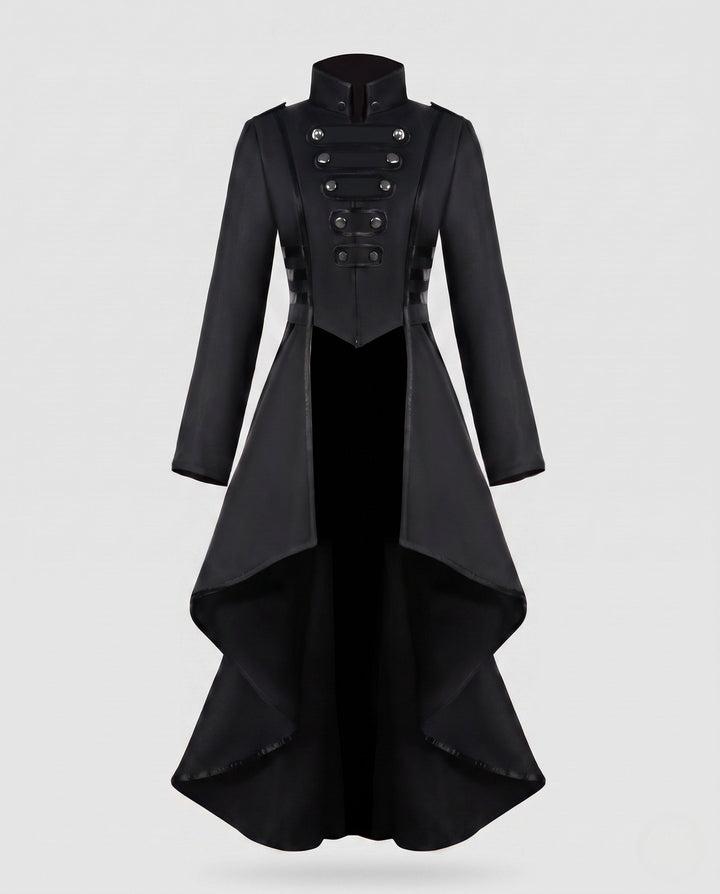 Dam elegant Asymmetrical vadderad jacka med modern knapp detaljer