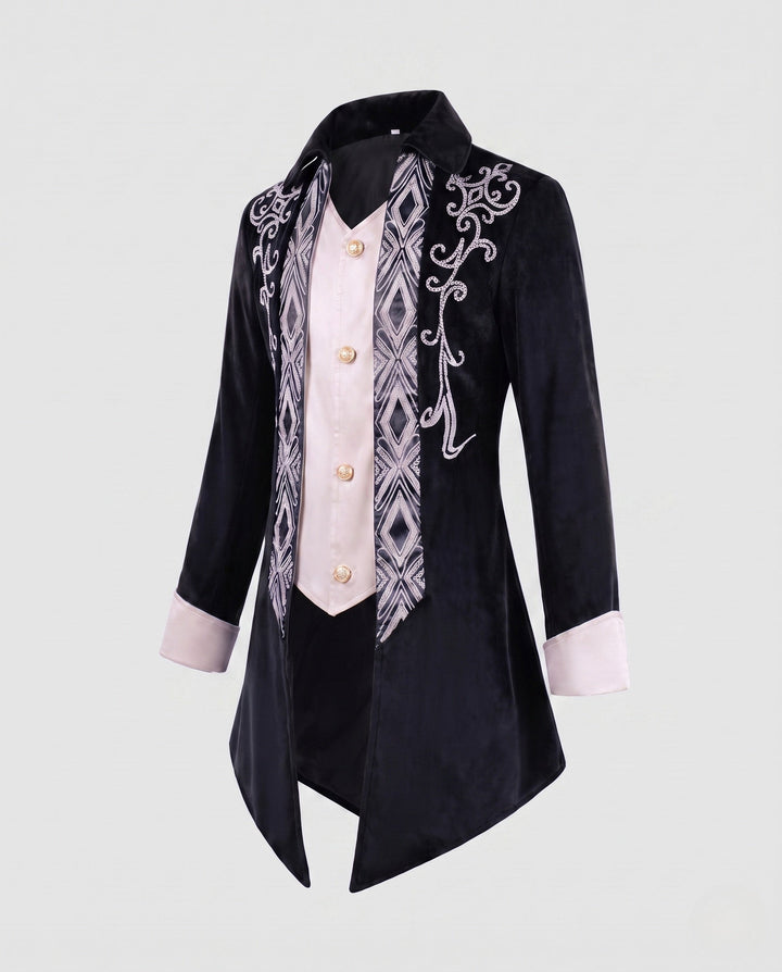 Dam elegant Festive jacka med Intricate broderi och Detailed knappslå