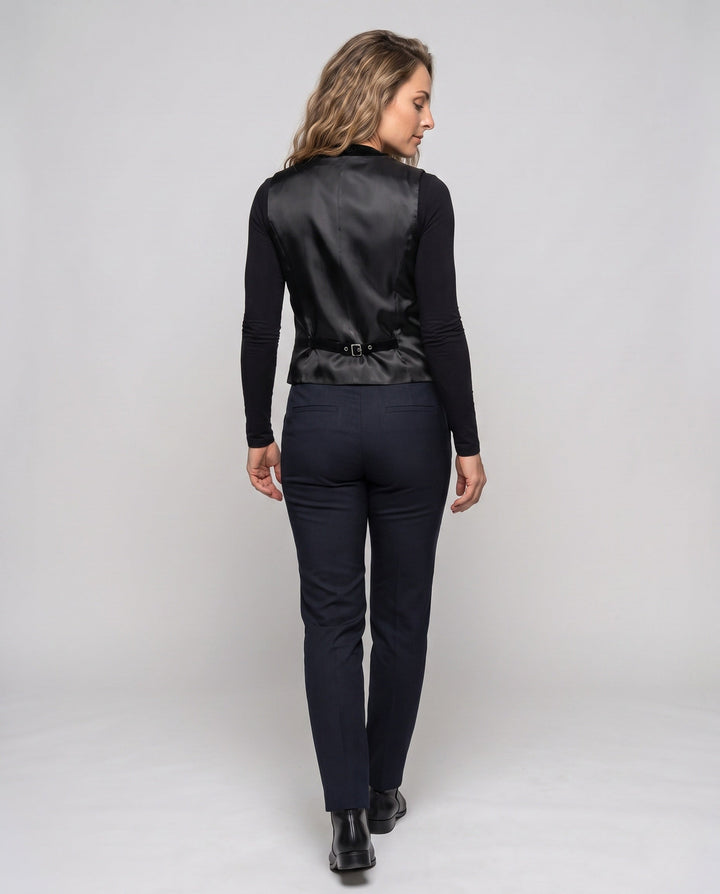 Dam elegant rund krage väst