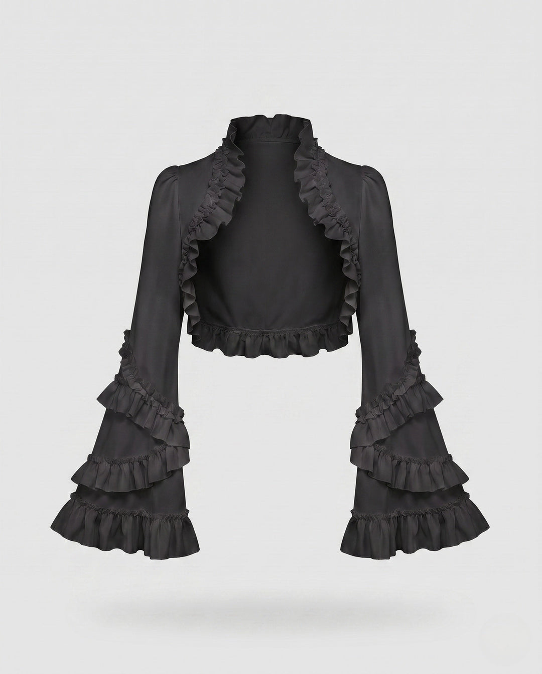 Dam elegant ruffle jacka med voluminous ärmar