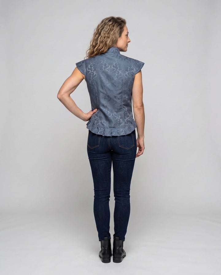Dam elegant kviltad väst med intricate embellishments