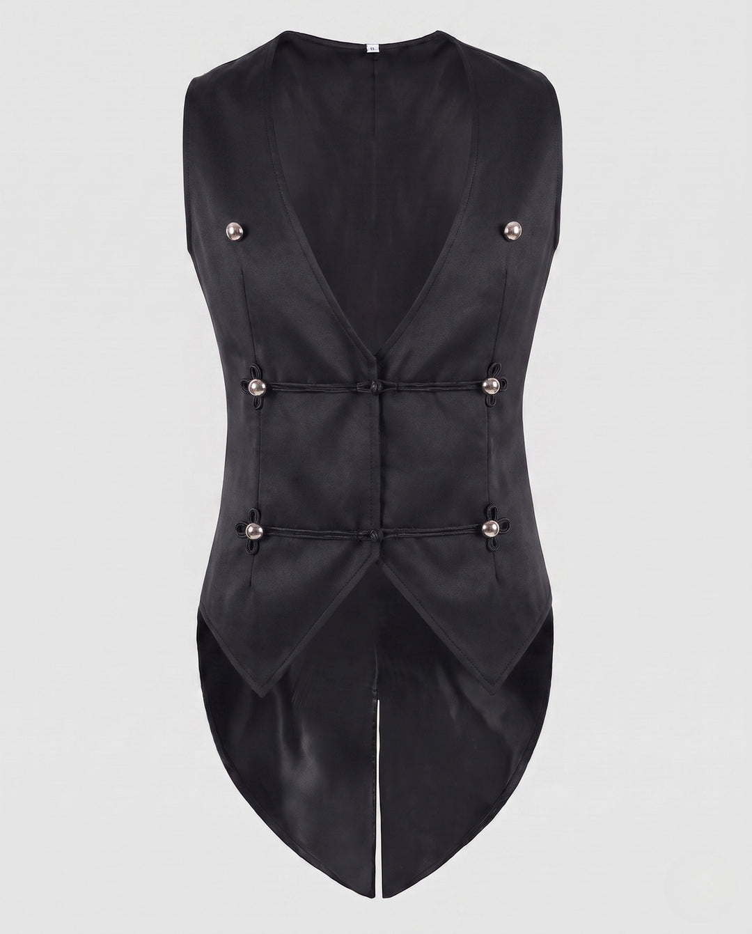 Dam elegant Waistcoat med blommig design och Asymmetric fåll