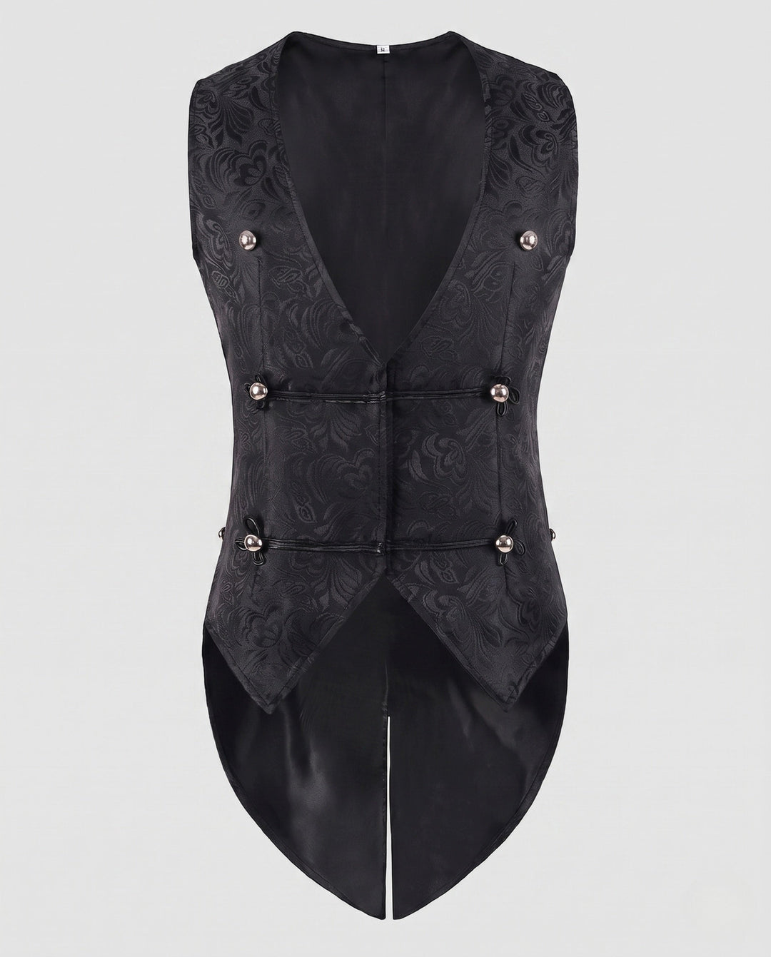 Dam elegant Waistcoat med blommig design och Asymmetric fåll