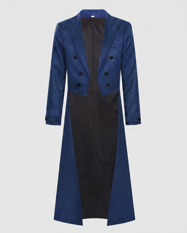 Dam elegant vadderad kappa med asymmetrical fåll och decorative knappar