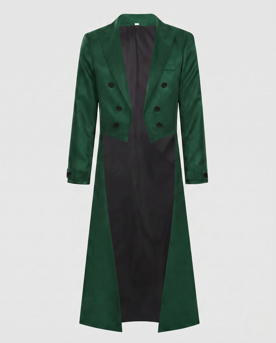 Dam elegant vadderad kappa med asymmetrical fåll och decorative knappar