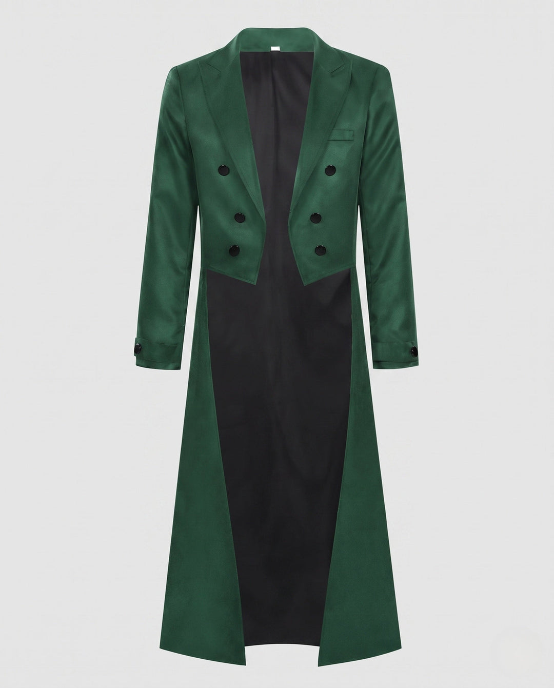 Dam elegant vadderad kappa med asymmetrical fåll och decorative knappar
