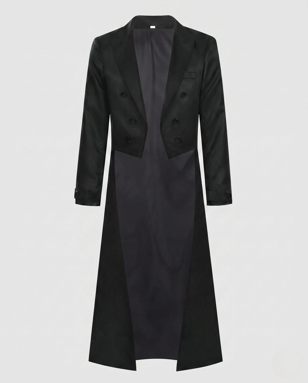 Dam elegant vadderad kappa med asymmetrical fåll och decorative knappar