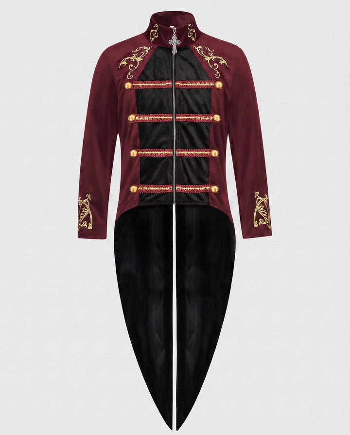 Dam med huva cape med dekorativ gold embellishments