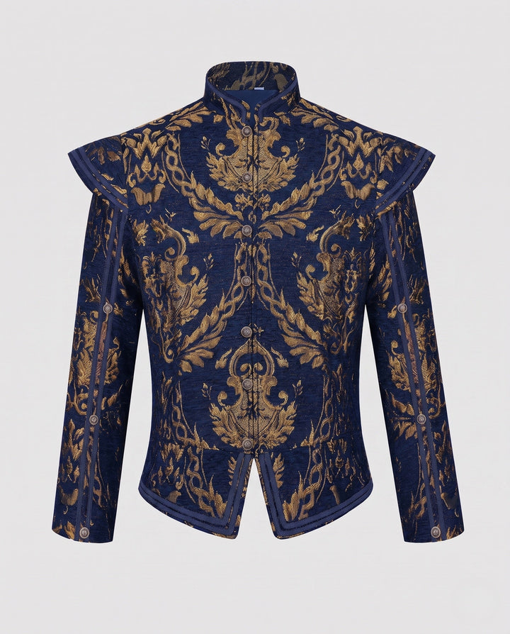 Dam Luxurious Jacquard jacka med Intricate broderi