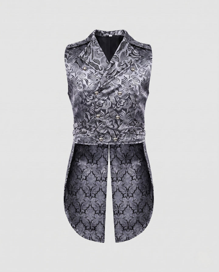 Dam stilren, elegant väst med luxurious embellishments och asymmetric skärning