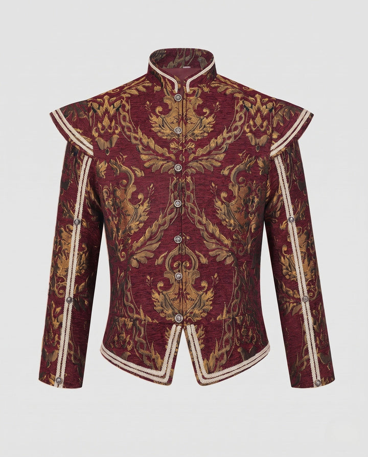 Dam elegant Brocade jacka med Intricate Embellishments