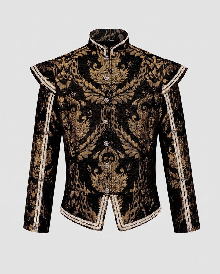 Dam elegant Brocade jacka med Intricate Embellishments