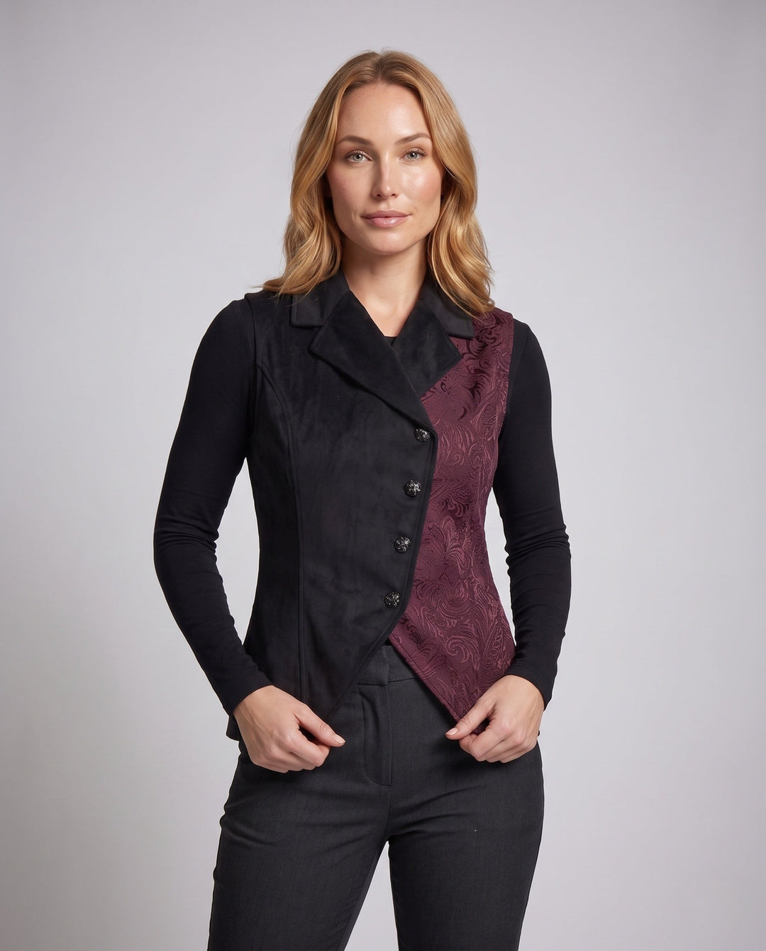 Dam elegant väst med Elaborate broderi