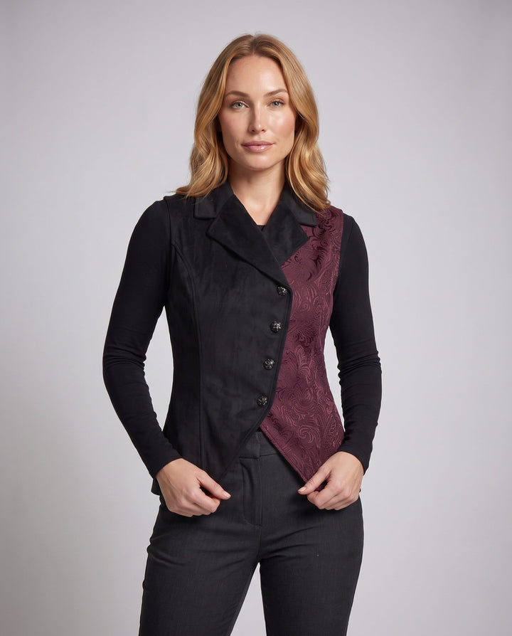 Dam elegant väst med Elaborate broderi
