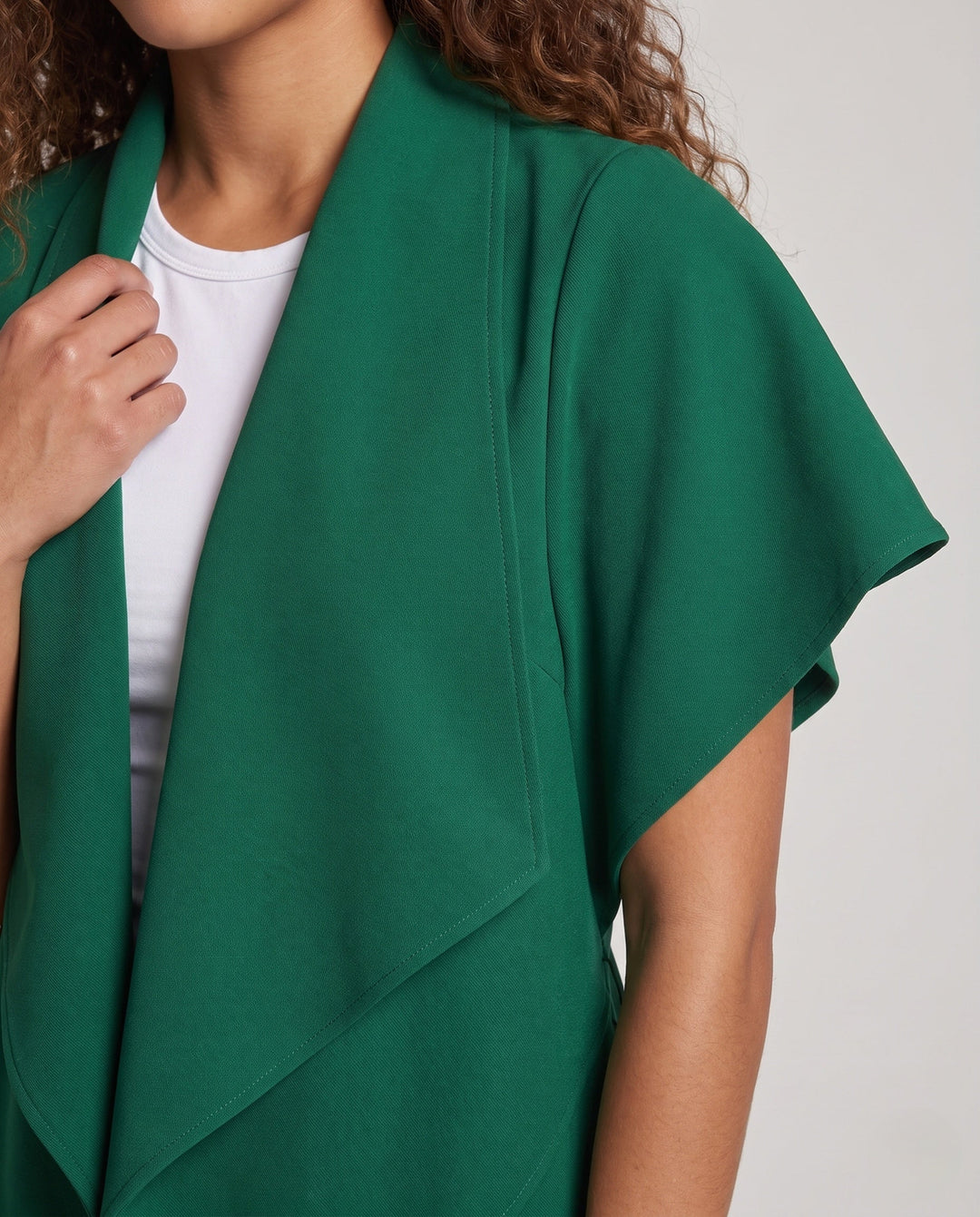Dam elegant wrap cloak gjord flowing tyg