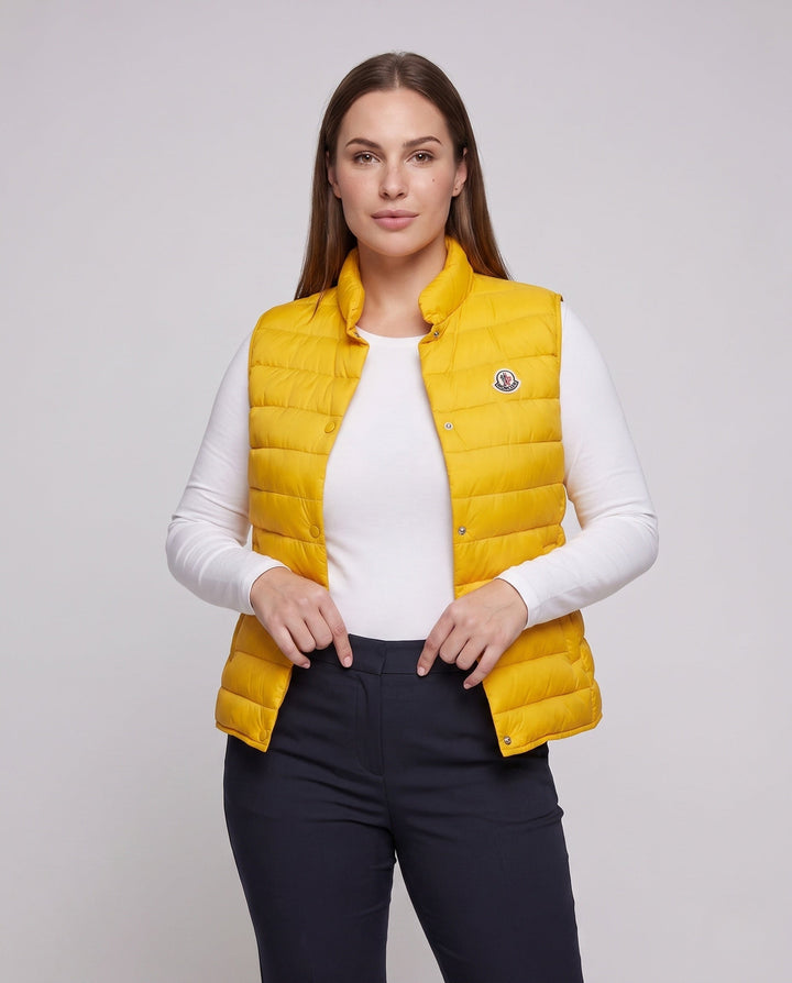 Dam Sleeveless Quiltad Isoleringsväst med Hög Stå Krage och Dold Tryckknapp Knapp Knäppning