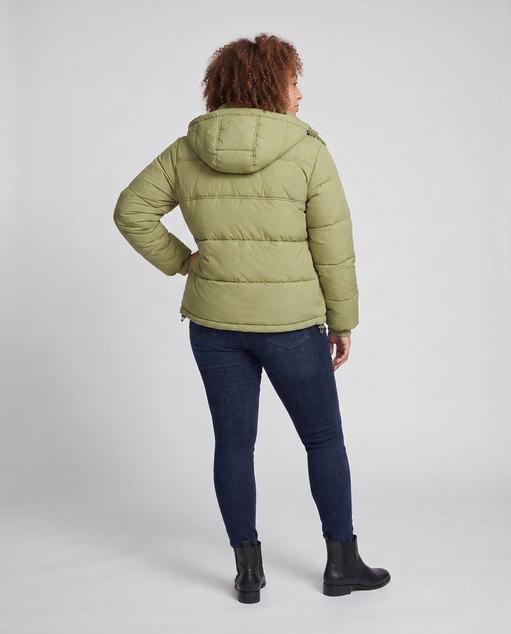 Dam Vadderad Oversize Quiltad Jacka med Hög Stå Krage och Justerbar Drawstring