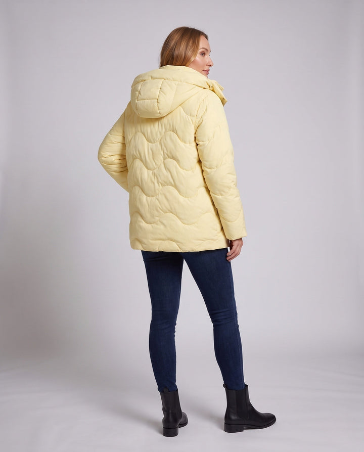 Dam Oversize Quiltad Jacka med Hög Stå Krage och Stora Patch Fickor