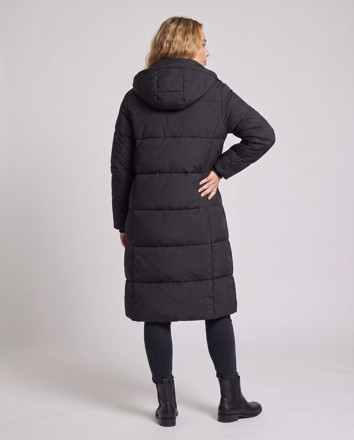 Dam Ultra-Lätt Midi Quiltad Kappa med Extended Back, Innovative Climate Insulation, och Vindtät Outer Shell