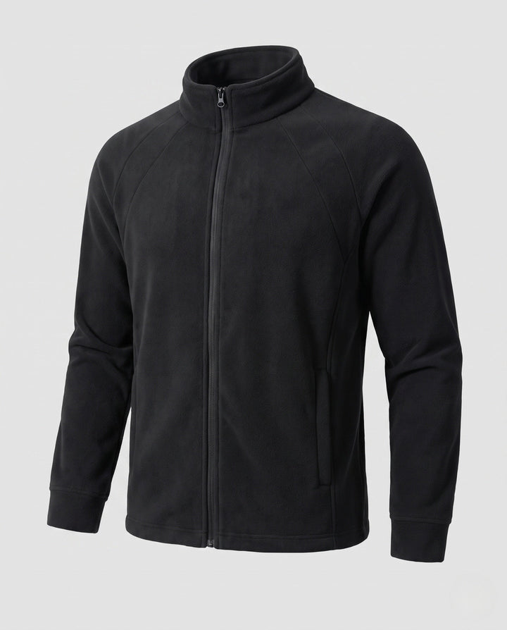 Herr Fleece Trekking Jacka med Ståkrage, Raglan Ärmar, och Dold Dragkedja