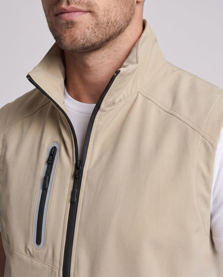 Herr Vattenavvisande Softshell Väst med Quiltad Termisk Foder och Tätad Dragkedjor