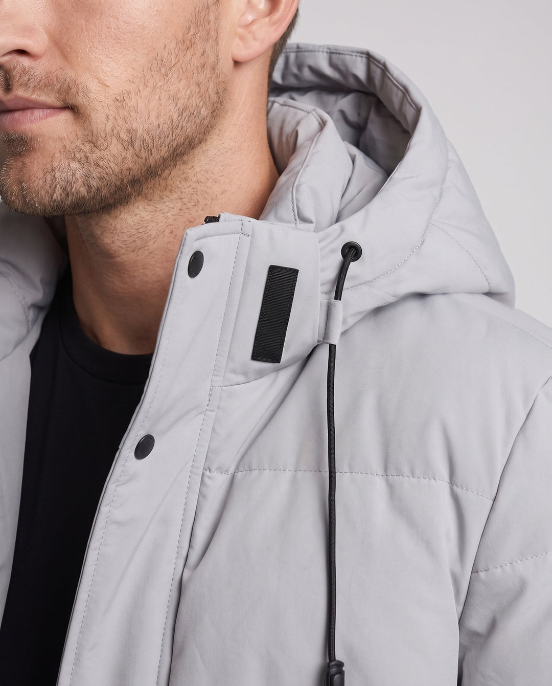 Herr Vindtät Termisk Parkas med Dold Fram Lock och Dragsko Huva