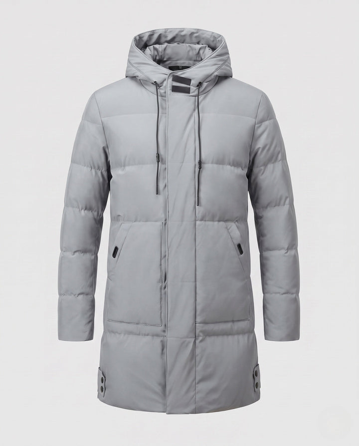 Herr Vindtät Termisk Parkas med Dold Fram Lock och Dragsko Huva