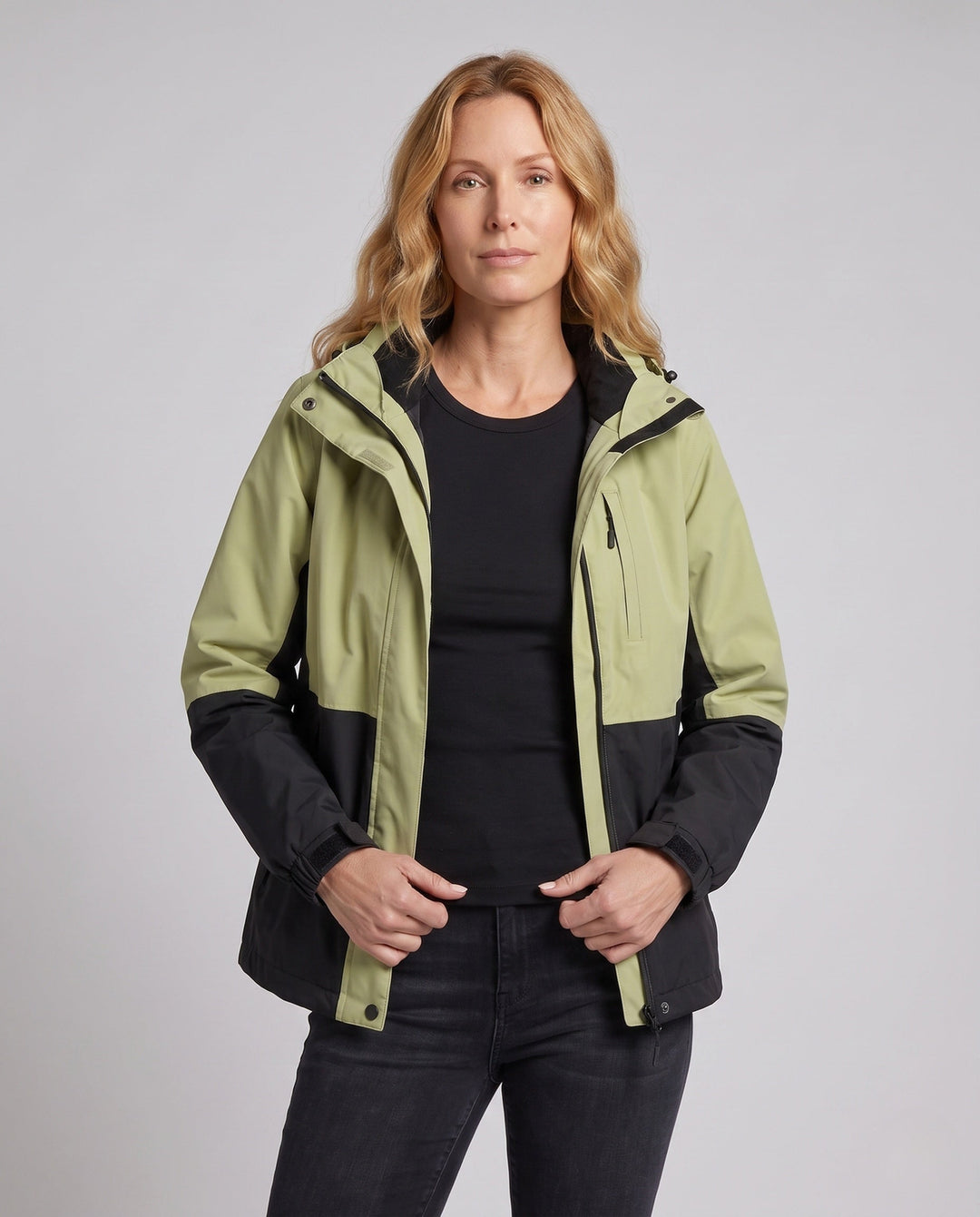Unisex Two-Tone Softshelljacka med Huva, Vind och Vattenavvisande Outdoor Performance