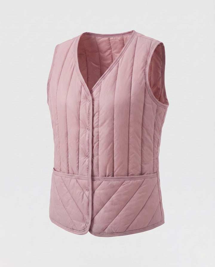Dam Ultralight Quiltad Väst med Welt Fickor