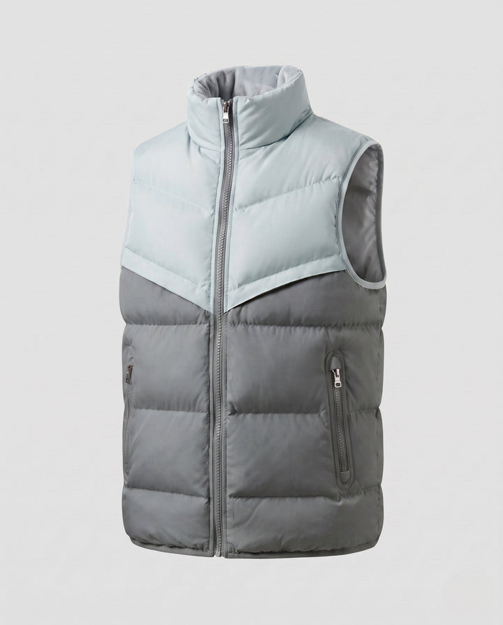 Dam Lätt Quiltad Isoleringsväst med Hög Krage och Zippered Fickor