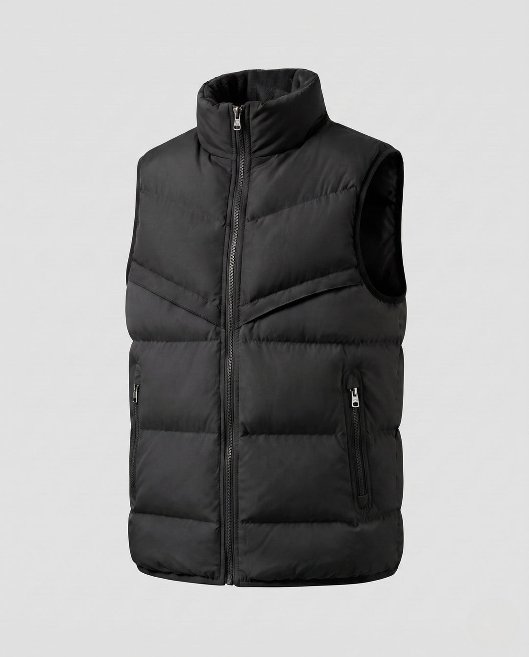 Dam Lätt Quiltad Isoleringsväst med Hög Krage och Zippered Fickor