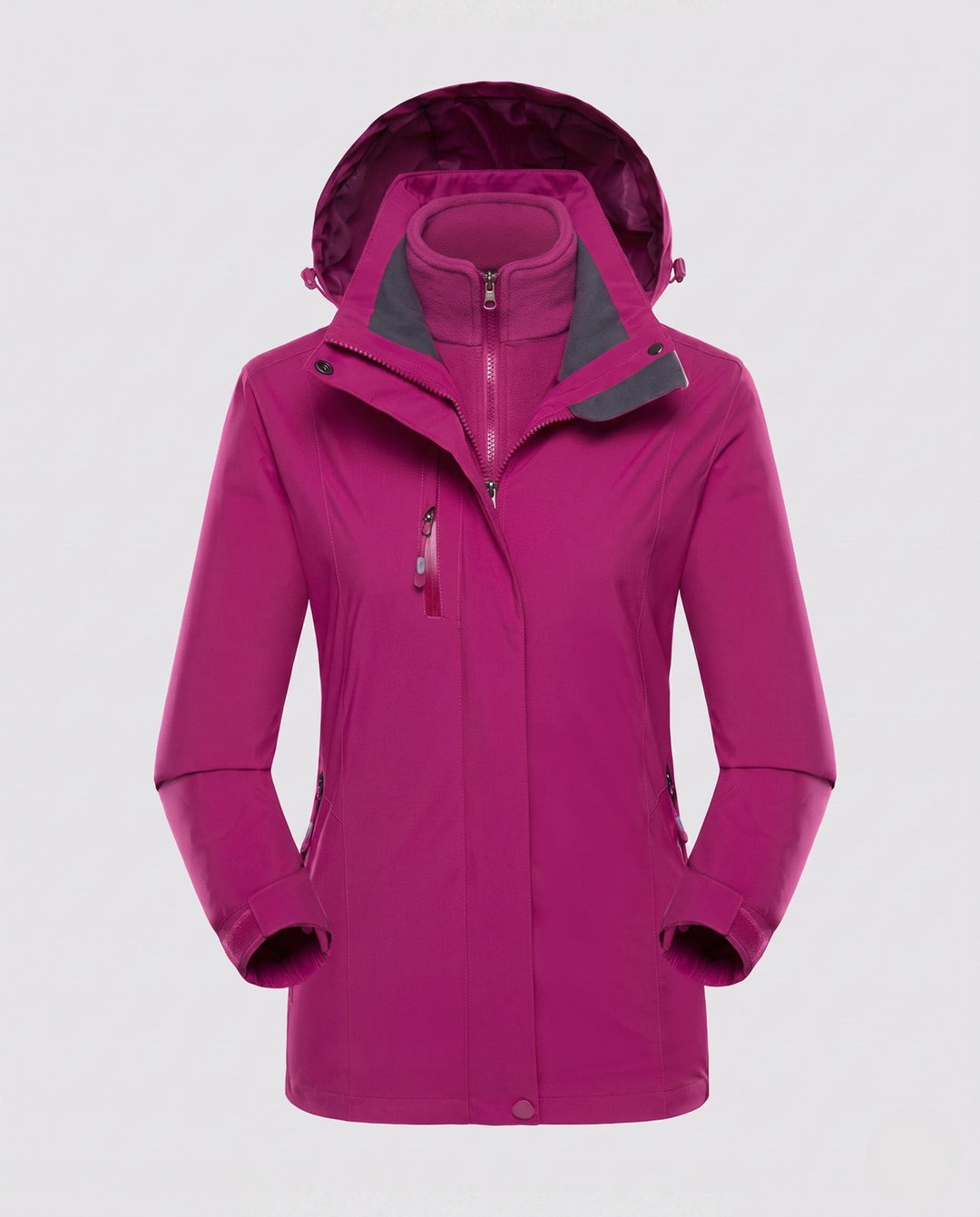 Dam softshell parka med removable fleece inner jacka och justerbar huva