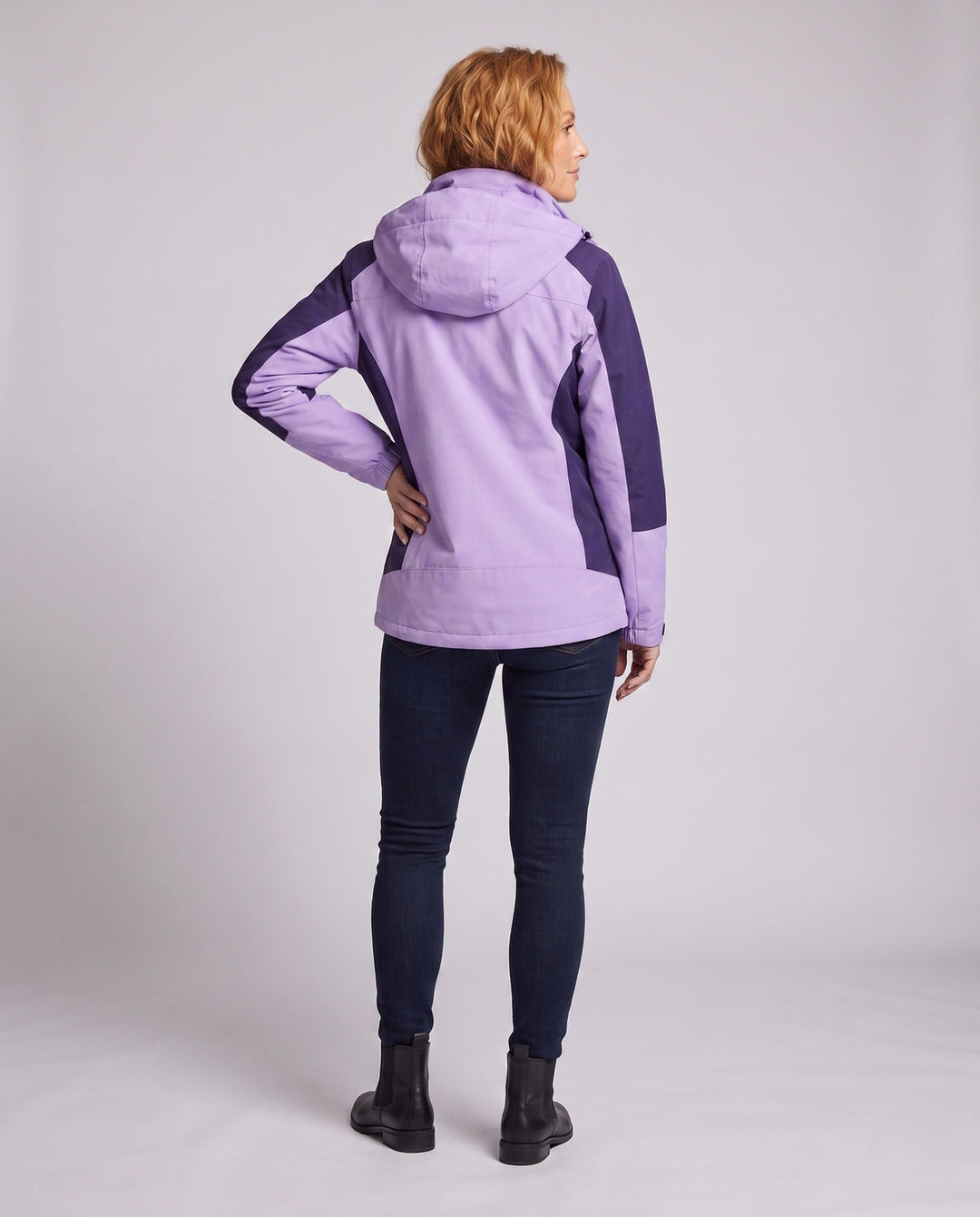 Dam två-layer softshell parka med warming fleece inner foder och justerbar huva