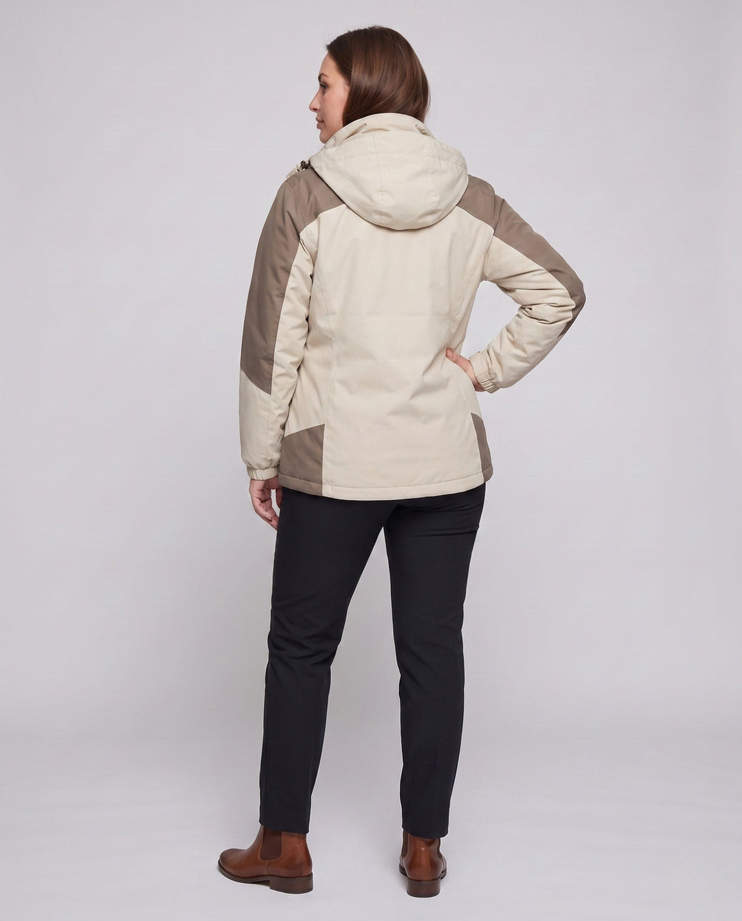 Dam två-piece utomhusjacka med detachable fleece inner jacka och vattentät membrane